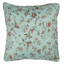 Tyrkysový povlak na polštář s květy Flowers - 50*50 cm