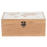 Hnědý dřevěný box s mapou světa na víku - 24*16*10 cm