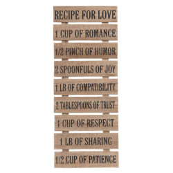 Dřevěný nástěnný žebřík Recipe for love- 24*2*60 cm