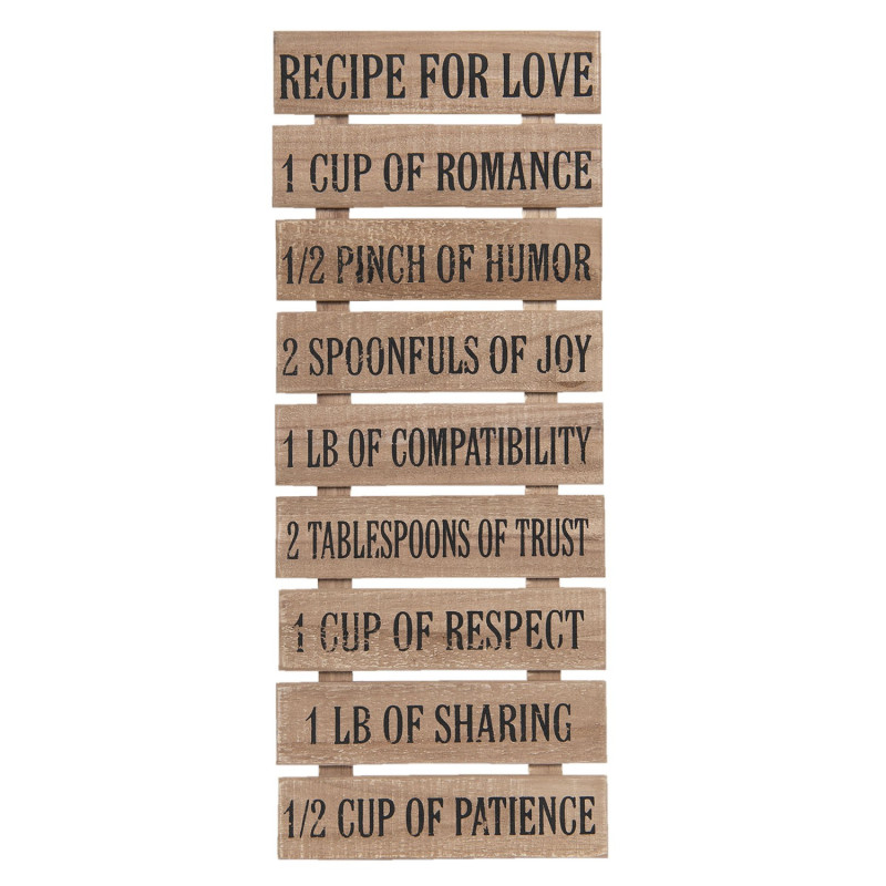 Dřevěný nástěnný žebřík Recipe for love- 24*2*60 cm