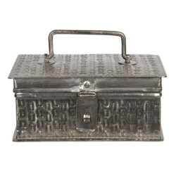 Kovový úložný box ve stříbrné barvě Marcelon - 18*11*8 cm