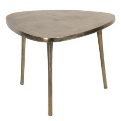 Aluminiový odkládací stolek ve zlaté barvě Asymétrique - 77*77*54 cm