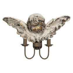Nástěnná lampa s andělem s patinou - 56*16*38 cm E14/max 2*25W