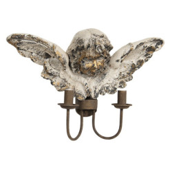 Nástěnná lampa s andělem s patinou - 56*16*38 cm E14/max 2*25W