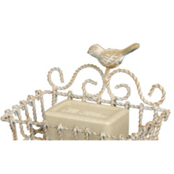 Mýdlenka s ptáčkem a patinou - 9*6*14 cm