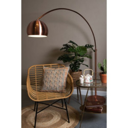 Zlatý kovový odkládací stolek se skleněnou deskou Rébecca - 61*37*70 cm