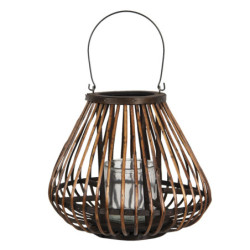 Přírodní závěsná lucerna Eudo - Ø 36*30 cm