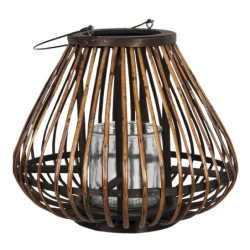 Přírodní závěsná lucerna Eudo - Ø 36*30 cm