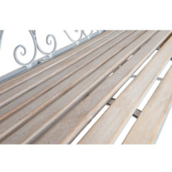 Bílá kovová lavice s patinou Tulipp - 110*50*90 cm