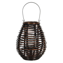 Hnědá dřevěná závěsná lucerna Eudo – Ø 29*35 cm