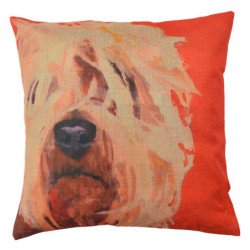 Červený povlak na polštář s psím motivem Psi - 43*43 cm