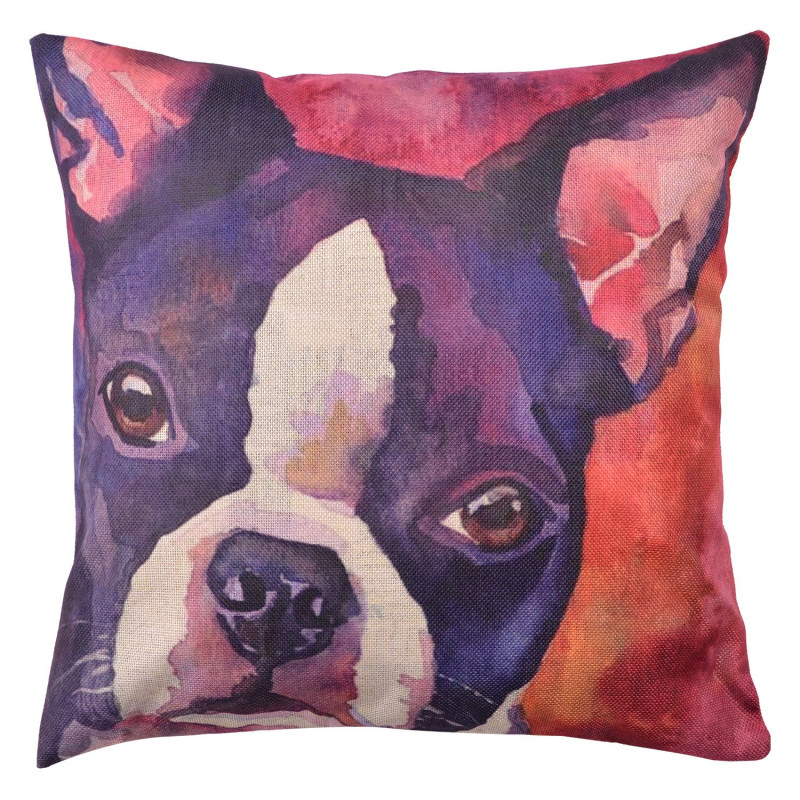 Povlak na polštář s motivem francouzského buldočka Psi - 43*43 cm