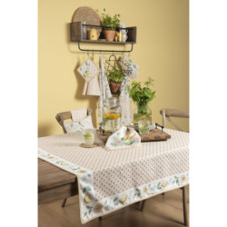 Bavlněná kuchyňská utěrka s citrony a puntíky Lemons & Leafs - 50*85 cm