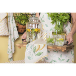 Bavlněná kuchyňská utěrka s citrony a puntíky Lemons & Leafs - 50*85 cm