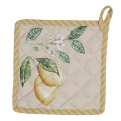 Bavlněná podložka pod hrnec s motivem citrónů Lemons & Leafs - 20*20 cm