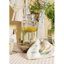Bavlněný košík na pečivo s motivem citrónů Lemons & Leafs - 35*35*8 cm