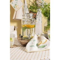 Bavlněný košík na pečivo s motivem citrónů Lemons & Leafs - 35*35*8 cm