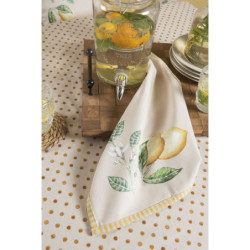 Bavlněný košík na pečivo s motivem citrónů Lemons & Leafs - 35*35*8 cm