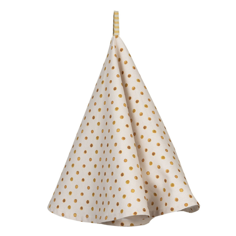 Bavlněná kuchyňská utěrka s puntíky Lemons & Leafs – Ø 80 cm
