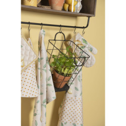 Bavlněná kuchyňská utěrka s puntíky Lemons & Leafs – Ø 80 cm