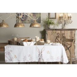 Bavlněný podsedák s výplní s motivem králíka Rustic Easter Bunny - 40*40 cm