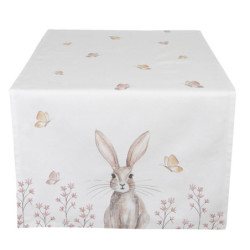 Bavlněný běhoun na stůl s motivem králíčků Rustic Easter Bunny - 50*140 cm