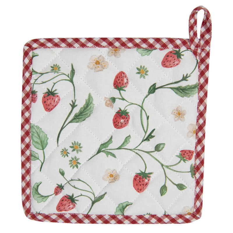 Bavlněná podložka pod hrnec s motivem jahod Wild Strawberries - 20*20 cm