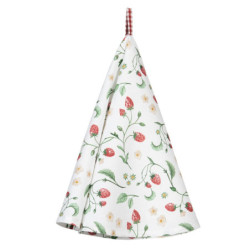 Bavlněná utěrka s motivem lesních jahod Wild Strawberries – 	Ø 80 cm