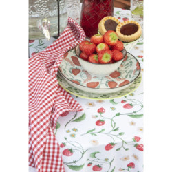 Bavlněný běhoun s motivem jahod Wild Strawberries - 50*160 cm