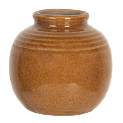 Hnědá glazurovaná váza - Ø 8*8 cm