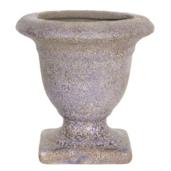 Fialový keramický květináč s patinou v antickém stylu Tasse – Ø 12*12 cm