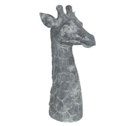 Šedá dekorace hlava žirafy - 24*22*47 cm