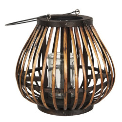 Závěsná přírodní lucerna Eudo - Ø 23*22 cm