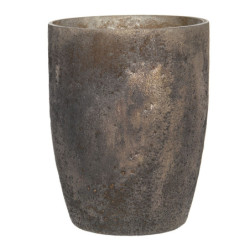 Tmavě hnědý skleněný svícen Josh -  11*9 cm