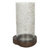 Skleněný svícen Oliv s kovovou podestou - Ø 22*33 cm