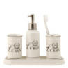 Koupelnový porcelánový set Le Bain - Ø 7*21 cm / Ø 7*11 cm / Ø 7*11 cm / 27*10*3 cm
