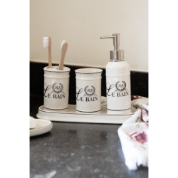 Koupelnový porcelánový set Le Bain - Ø 7*21 cm / Ø 7*11 cm / Ø 7*11 cm / 27*10*3 cm