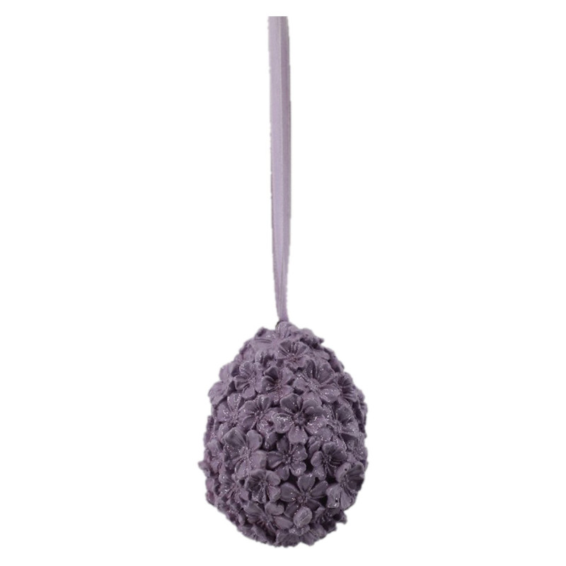 Dekorace fialové vejce z květů - Ø 5*7 cm