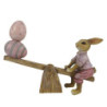 Velikonoční dekorace králíčka s vajíčky na houpačce - 16*3*12 cm