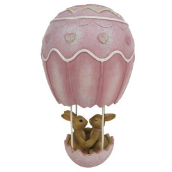 Dekorace králíčků v horkovzdušném balónu - 11*11*19 cm