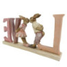 Velikonoční dekorace králíků Love - 19*3*9 cm