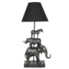 Stolní lampa s černým stínidlem a dekorací zvířat Safari - 32*27*65 cm