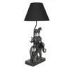 Stolní lampa s černým stínidlem a dekorací zvířat Safari - 32*27*65 cm
