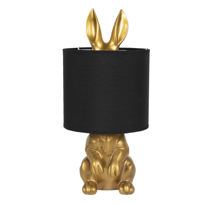 Stolní lampa v designu zlatého zajíce s textilním stínidlem – Ø 20*42 cm / E27