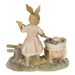 Velikonoční dekorace králičí slečny nabírající vajíčka - 12*6*12 cm