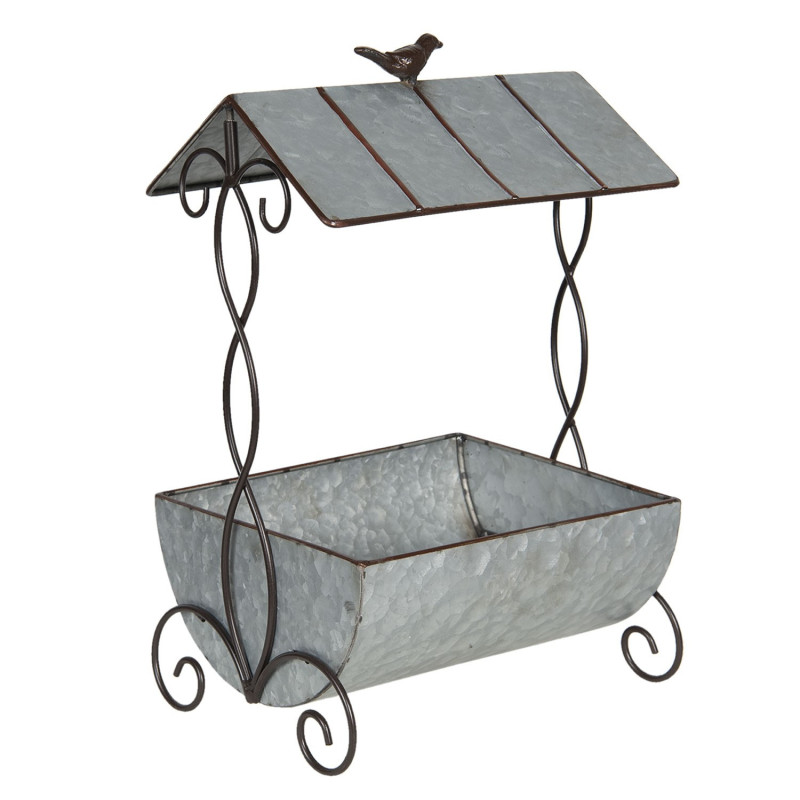 Plechový retro stojan na květiny s ptáčkem Roul  - 40*21,5*27 cm