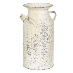 Krémová dekorační retro konvice na mléko s patinou - 15*11*23 cm