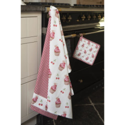 Bavlněná podložka pod hrnec Cherry Cupcake - 20*20 cm