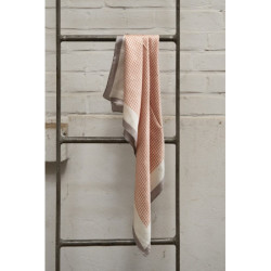 Bílo růžový šátek s šedivým lemováním - 70*70 cm