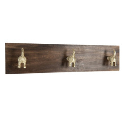 Dřevěný nástěnný věšák s knopkami psích ocásků - 44*8*10 cm